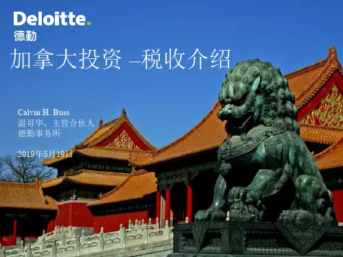 加拿大投资–税收介绍29页PPT