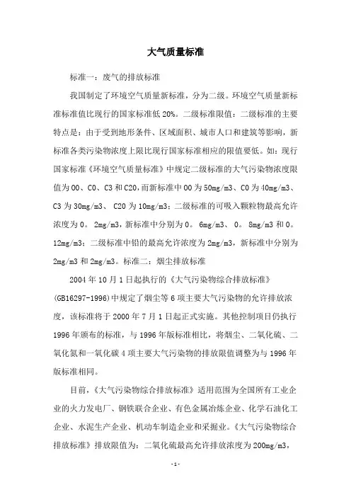大气质量标准