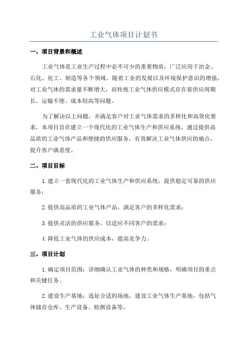 工业气体项目计划书