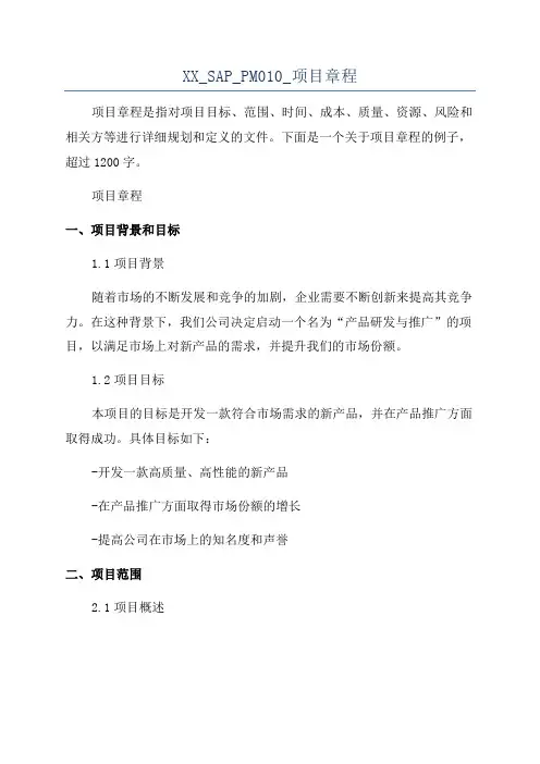 XX_SAP_PM010_项目章程