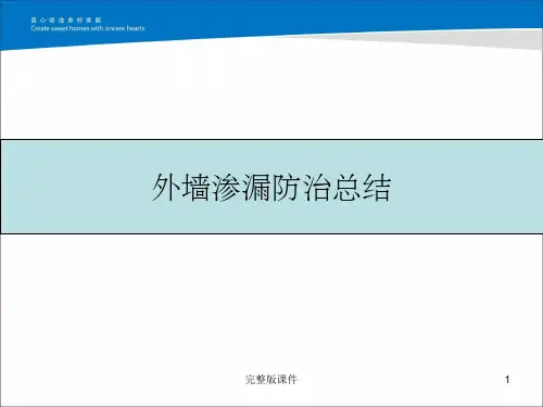外墙渗漏防总结PPT课件