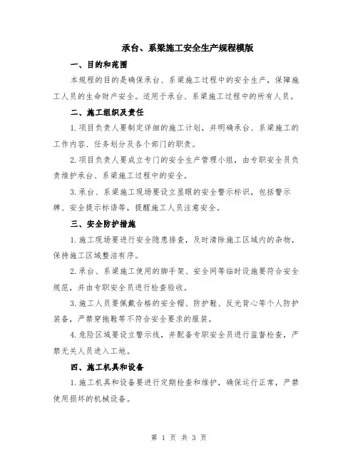 承台、系梁施工安全生产规程模版