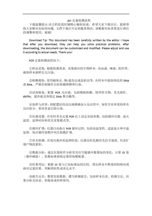 pcr定量检测流程