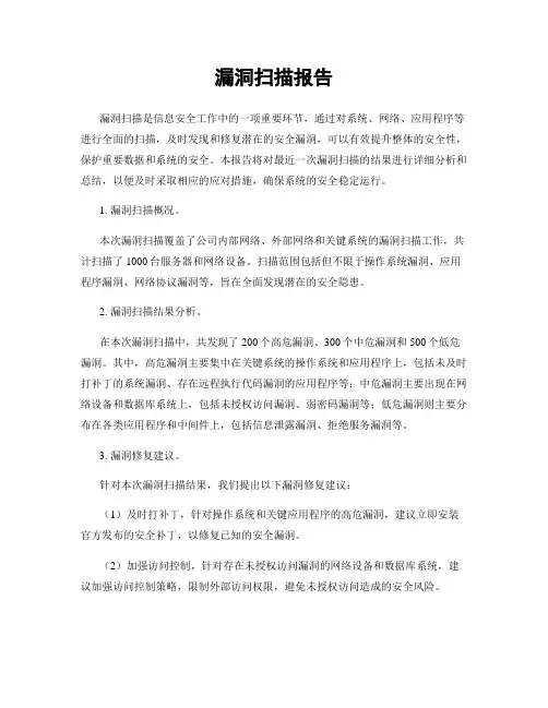 漏洞扫描报告