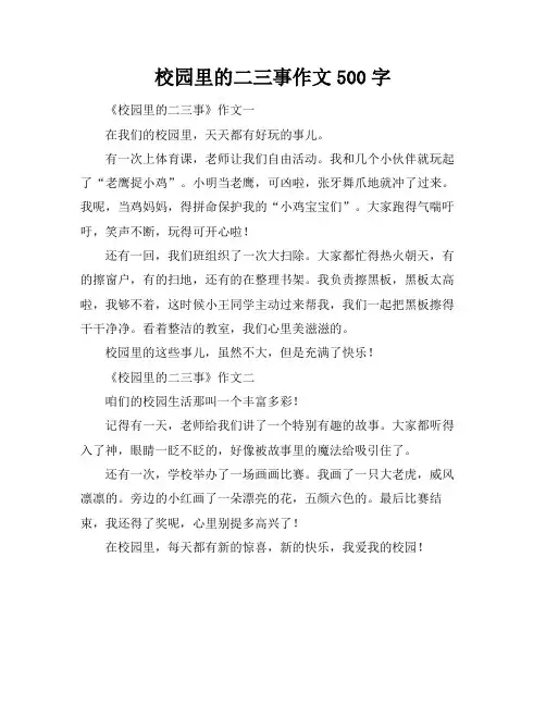 校园里的二三事作文500字