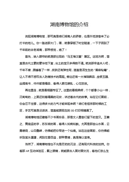 湖南博物馆的介绍