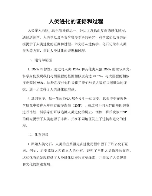 人类进化的证据和过程