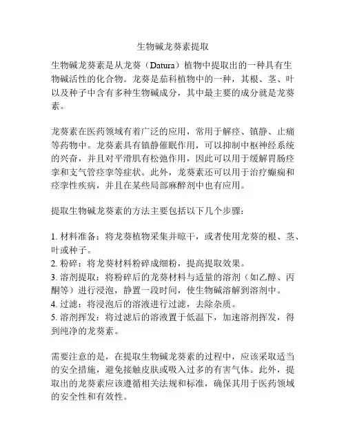 生物碱龙葵素提取