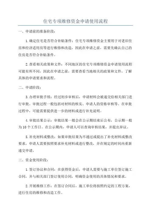 住宅专项维修资金申请使用流程