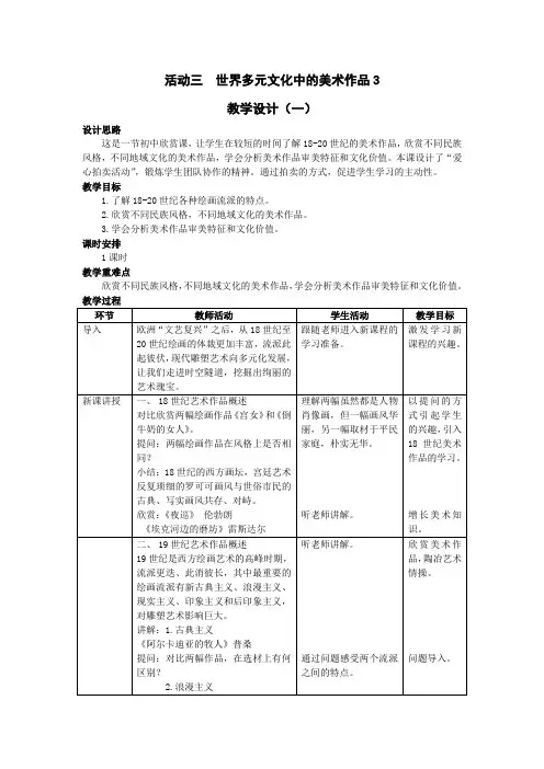 活动三 世界多元文化中的美术作品3
