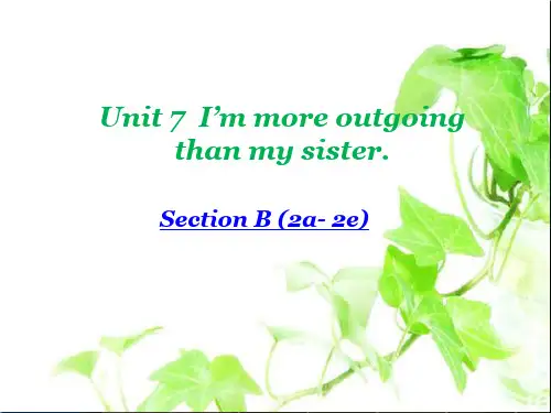 Unit7 I'm more outgoing than my sister-Section B (2a- 2e)课件