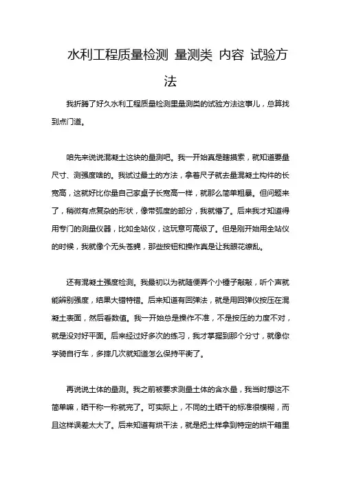 水利工程质量检测 量测类 内容 试验方法