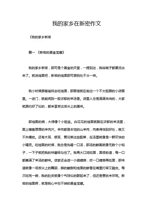 我的家乡在新密作文