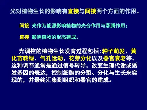 第八章-植物的光形态建成