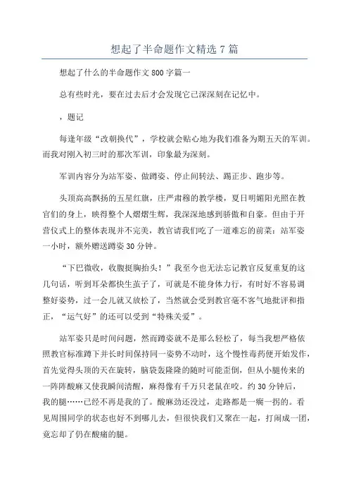 想起了半命题作文精选7篇