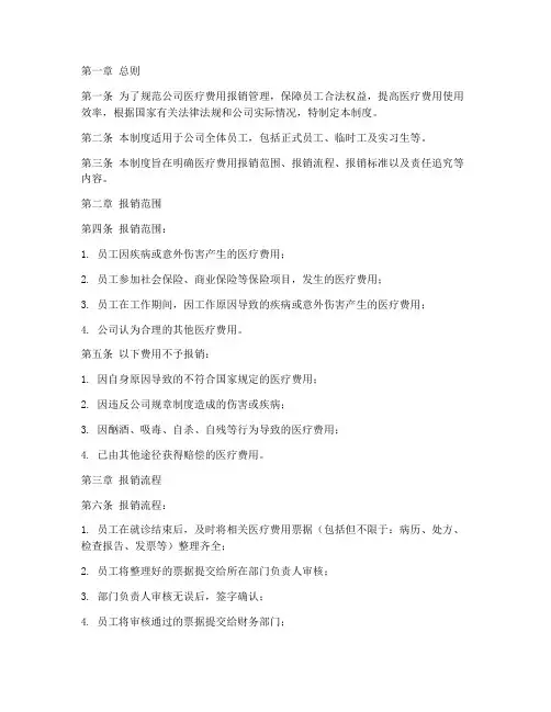 公司报销医疗费用管理制度