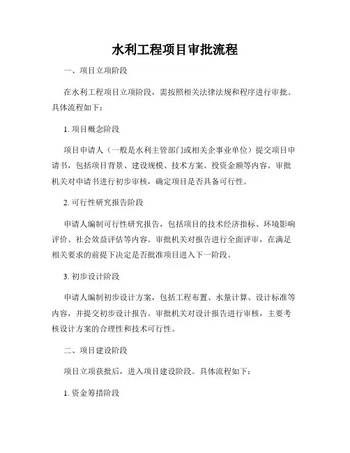 水利工程项目审批流程