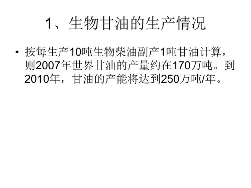 精选甘油生产与应用及国内甘油消费能力分析PPT30页