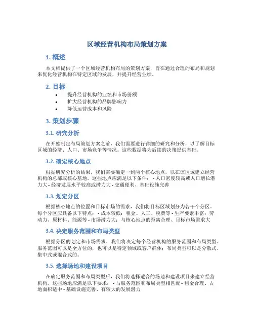 区域经营机构布局策划方案
