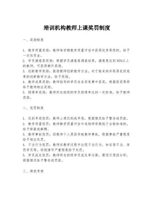 培训机构教师上课奖罚制度