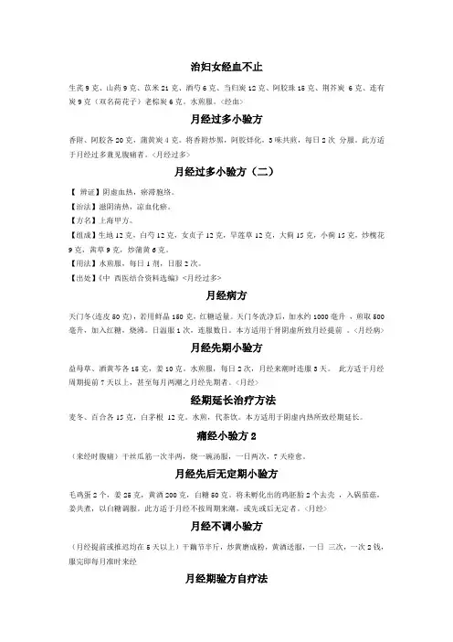 治妇女各种月经病