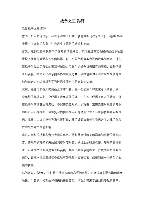 战争之王 影评