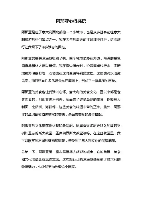 阿那亚心得感悟