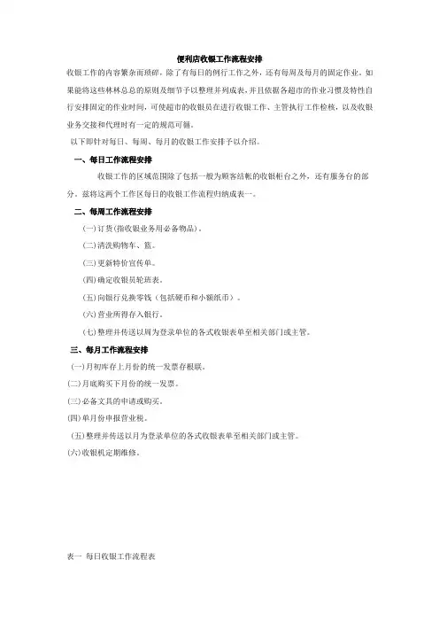 便利店收银工作流程安排