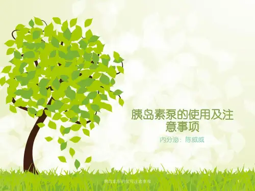 胰岛素泵的使用注意事项PPT课件