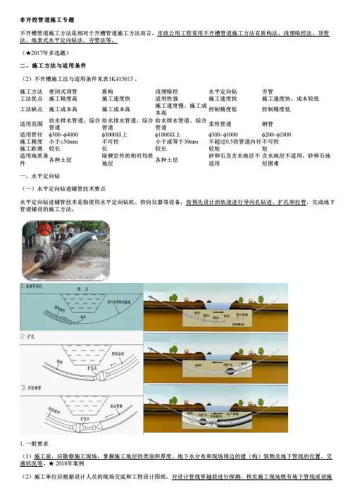 062一级市政实务讲义-非开挖管道施工(一)
