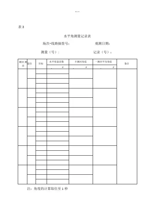 导线测量外业和内业计算表完整版