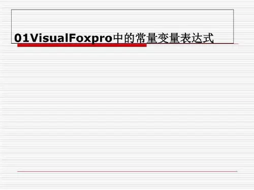 01VisualFoxpro中的常量变量表达式