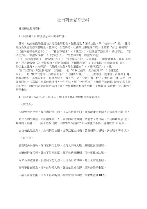杜甫研究复习资料.doc