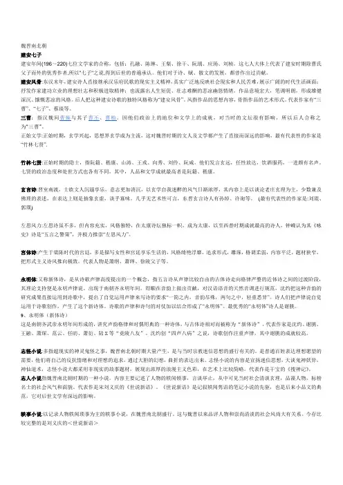 中国古代文学史名词解释(魏晋,唐五代).doc
