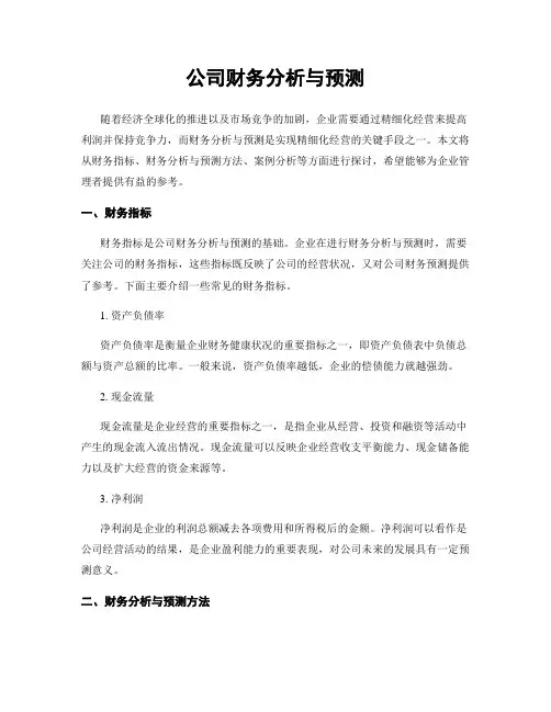 公司财务分析与预测