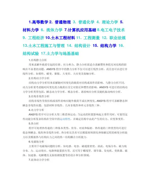 ANSYS及MIDAS软件介绍