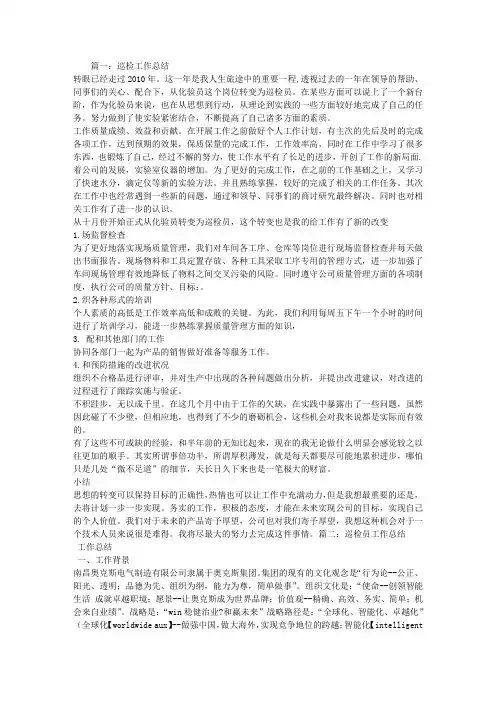 巡检工作总结