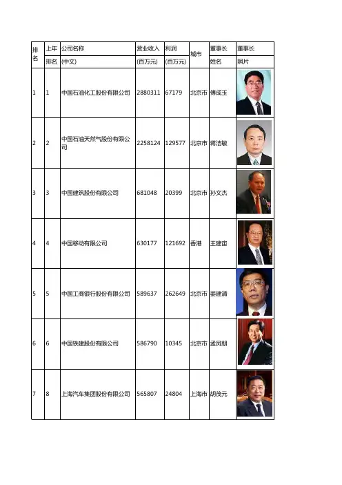 2014五百强资料整理