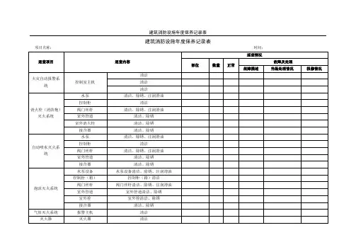 年度保养记录表