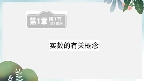 中考数学复习第一章数与式第1节第1课时实数的有关概念课后提升课件