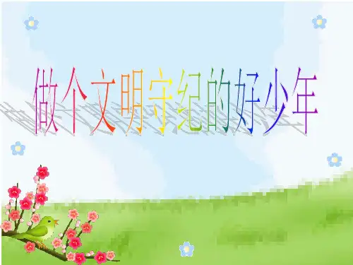 【新整理】做个文明守纪的好少年班会ppt课件