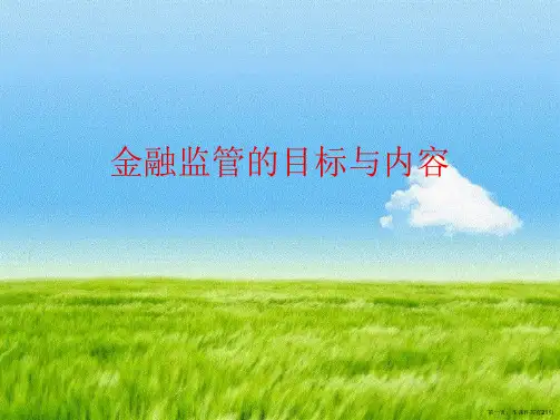 金融监管的目标与内容