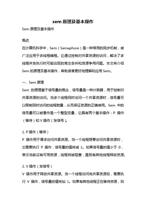 sem原理及基本操作