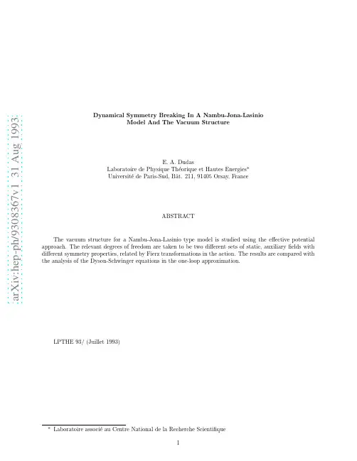 Dynamical Symmetry Breaking In A Nambu-Jona-Lasinio Model And The Vacuum Structure