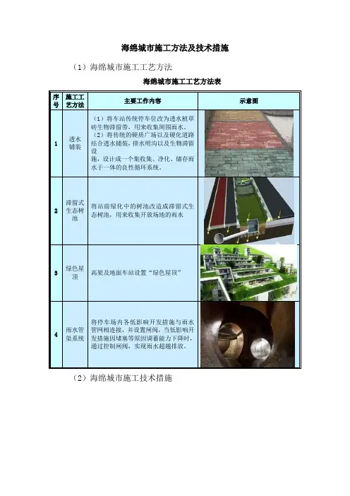 海绵城市施工方法及技术措施