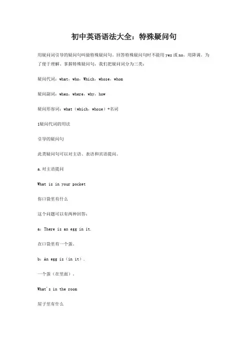 初中英语语法大全：14 特殊疑问句