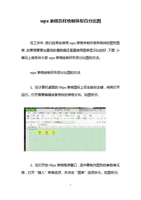 wps表格怎样绘制环形百分比图