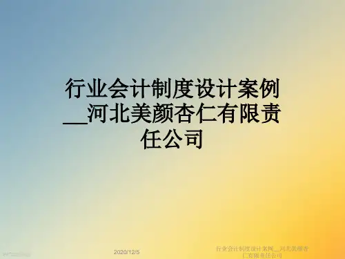 行业会计制度设计案例__河北美颜杏仁有限责任公司