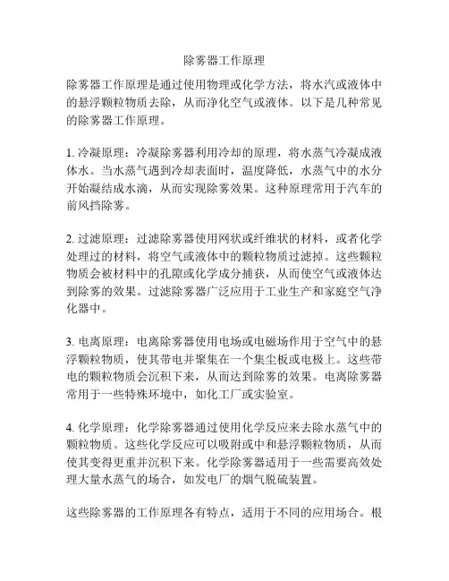 除雾器工作原理