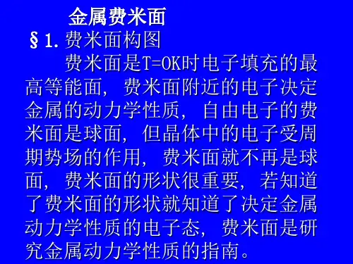 固体物理学 金属费米面